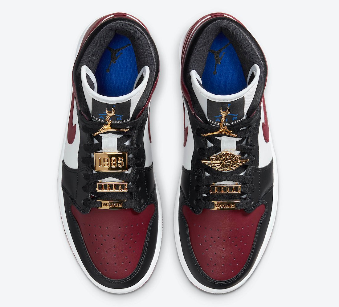 Air Jordan 1 mid wmns gold pendants